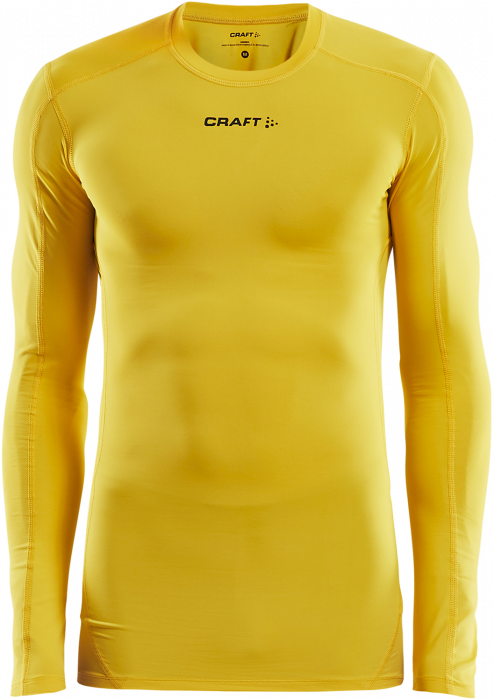 Craft - Pro Control Compression Long Sleeve Youth - Gelb & schwarz