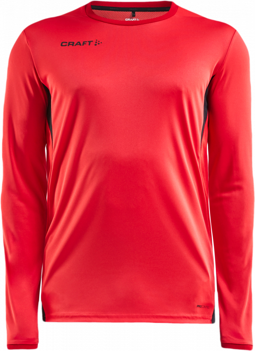 Craft - Pro Control Impact Langærmet T-Shirt - Bright Red & sort