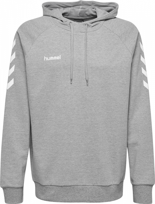 Hummel - Go Cotton Hoodie - Grey Melange & wit