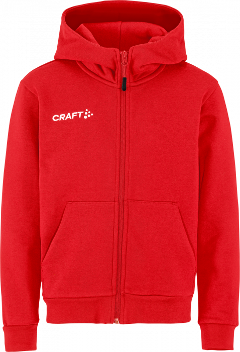 Craft - Community 2.0 Logo Hættetrøje Med Lynlås Børn - Rød