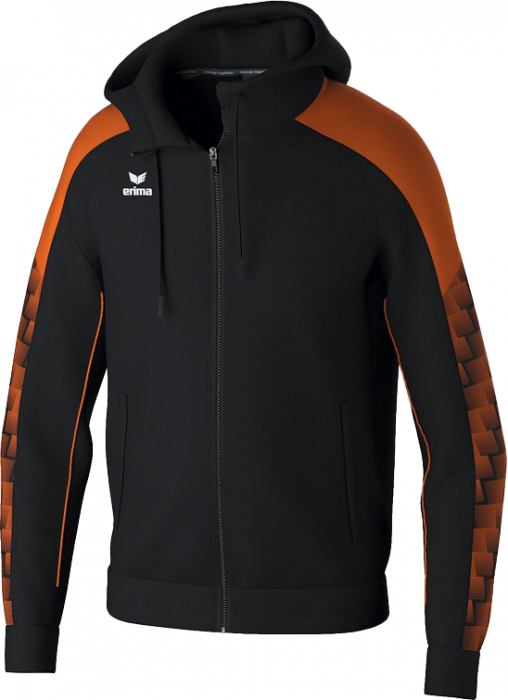 Erima - Evo Star Training Jacket With Hood - Zwart & orange