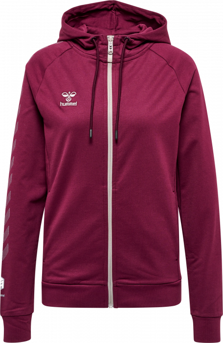 Hummel - Move Grid Cotton Zip Hoodie Women - Grape Wine