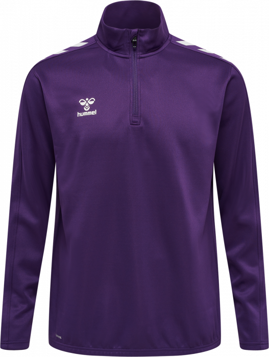 Hummel - Core Xk Half Zip Sweater - Purple Reign & blanco