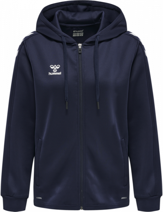 Hummel - Core Xk Poly Hoodie With Zipper Women - Marine & vit