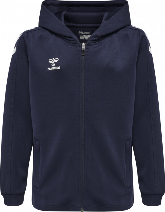 Hummel - Core Xk Poly Hoodie With Zipper Jr - Marine & wit