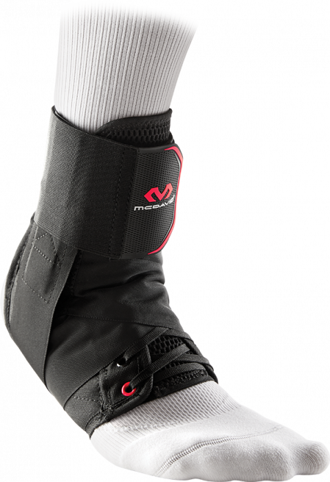 McDavid - Ankle Brace W Straps - Black & scarlet red