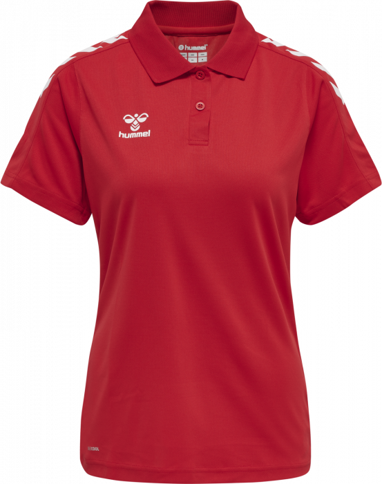 Hummel - Core Xk Polo Women - True Red & weiß