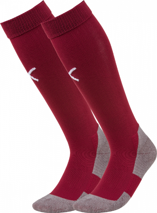 Puma - Teamliga Core Sock - Wijnrood & wit